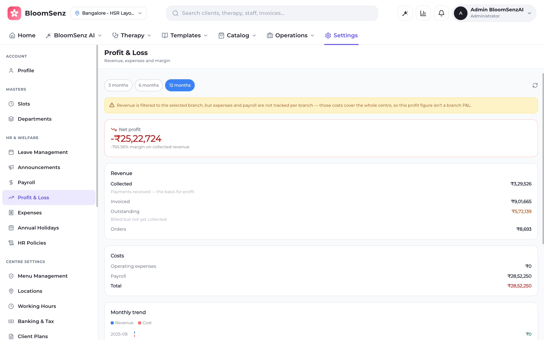 Revenue, invoicing and payment tracking
